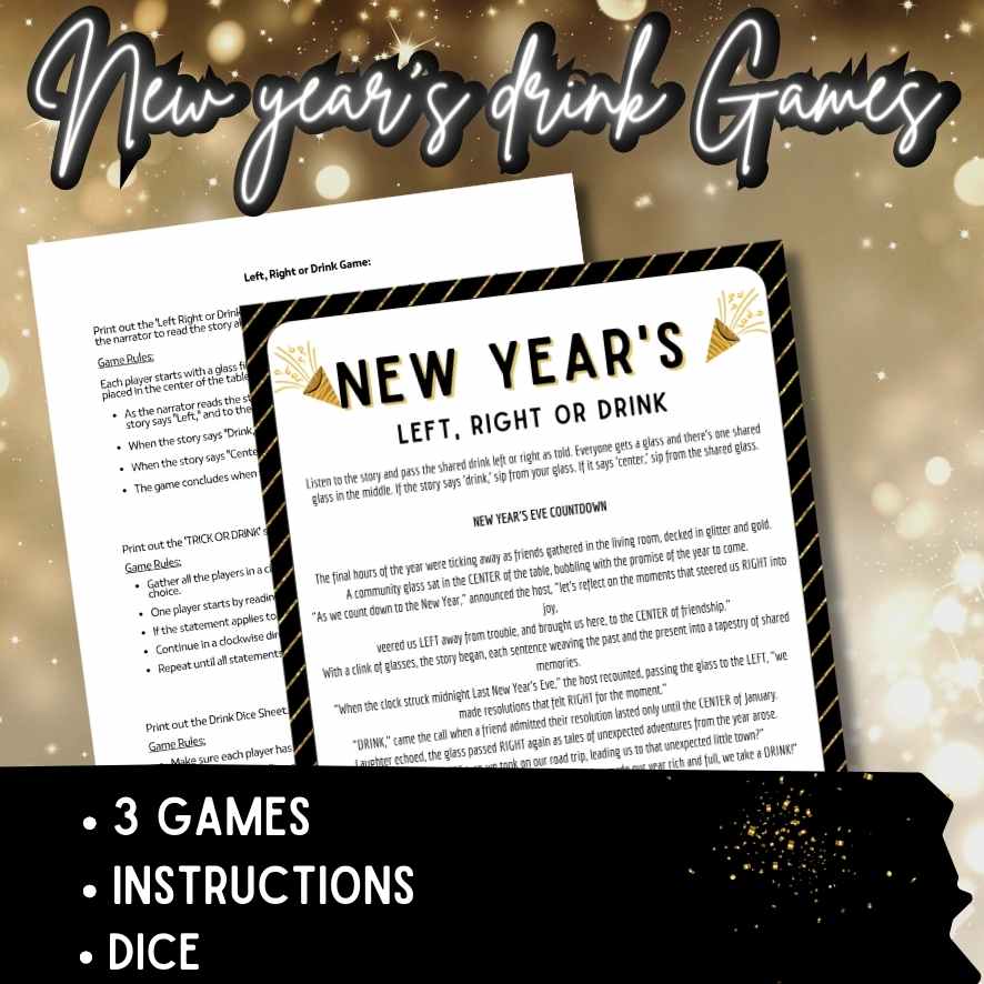 NEW YEARS DRINNKING GAME PRINTABLE