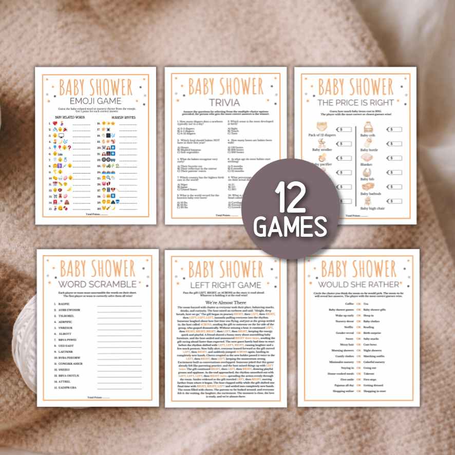 baby shower printable activities