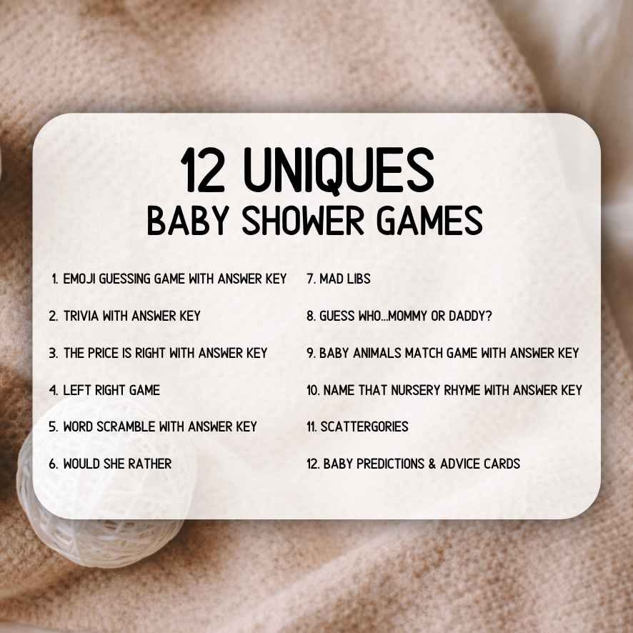 baby shower party games printable