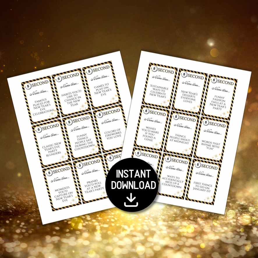 New Years eve 5 second game

