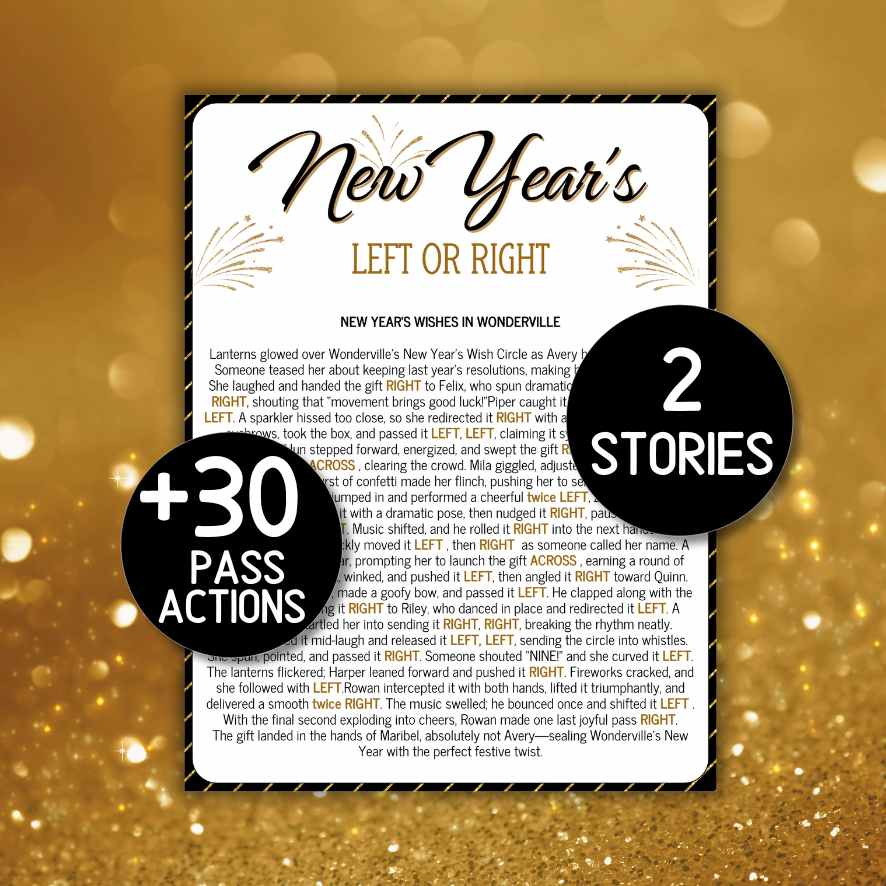 new years left right game printable