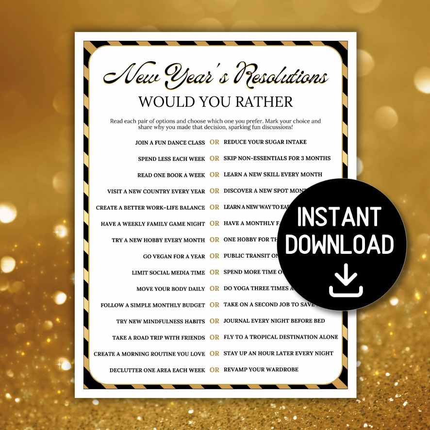 new year's resolution game ideas

