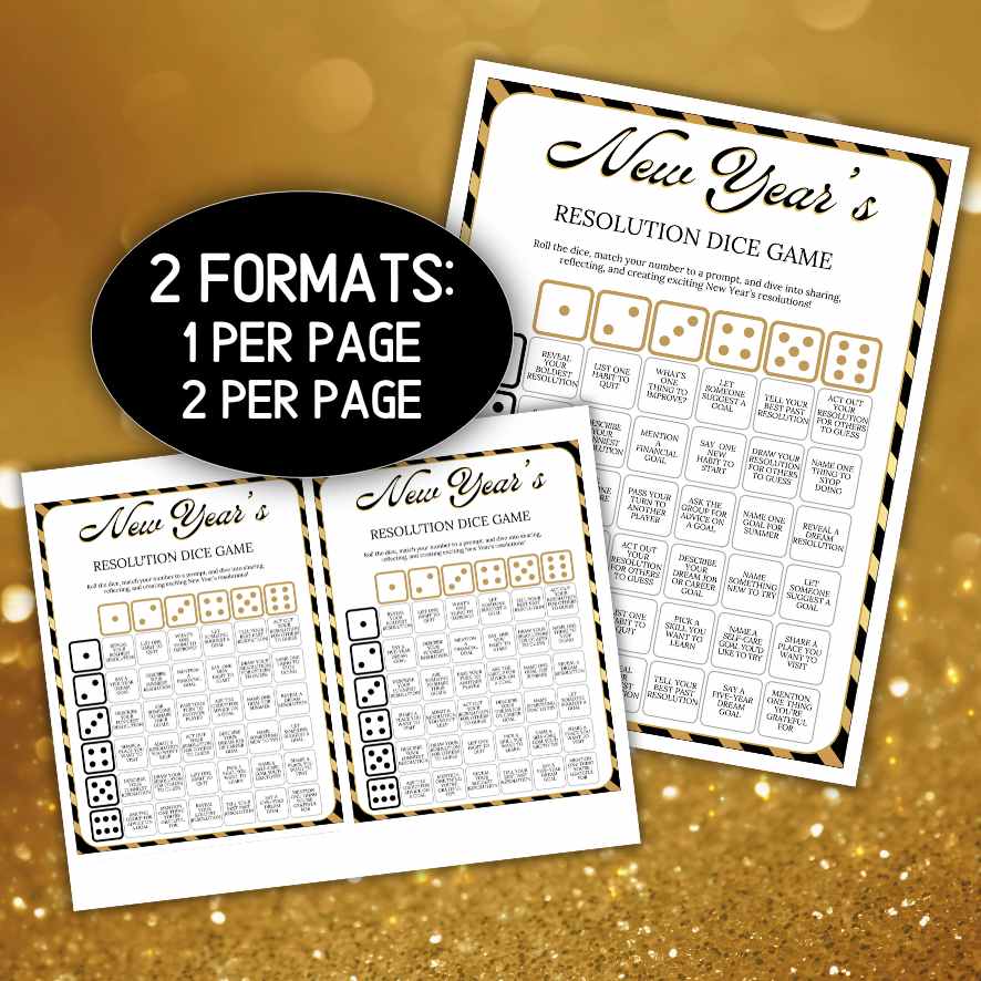 new year's resolution dice game