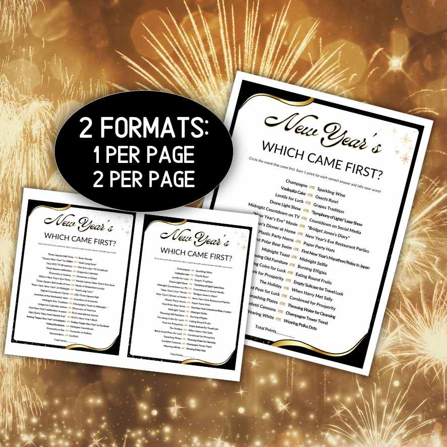 new years day activity sheets