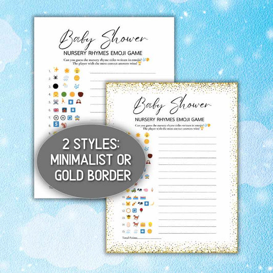 baby shower emoji nursery rhyme game


