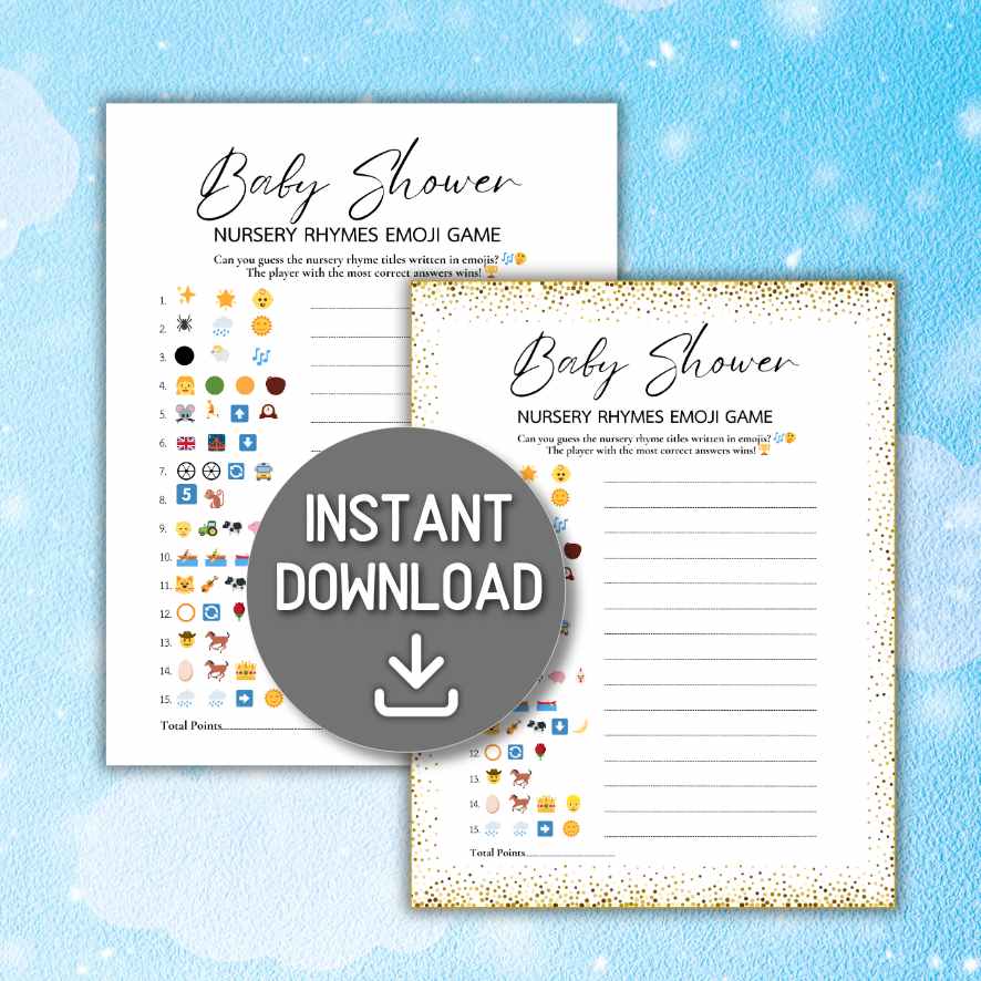 nursery rhyme emoji game with answers printable