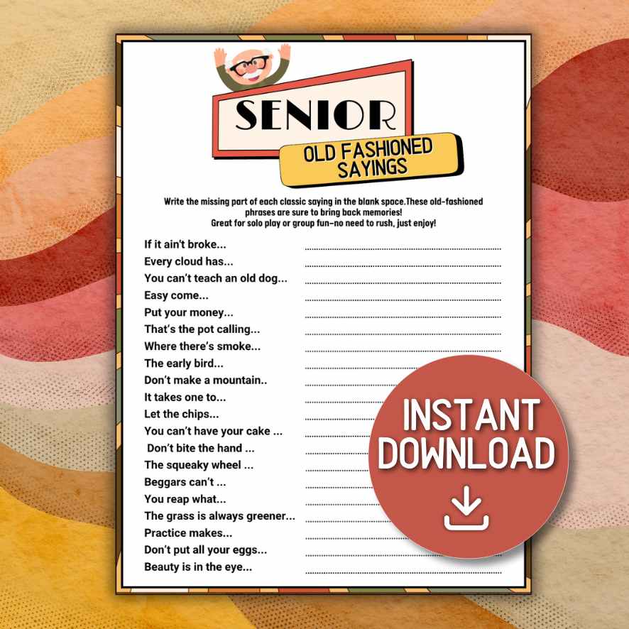 old fashioned sayings game