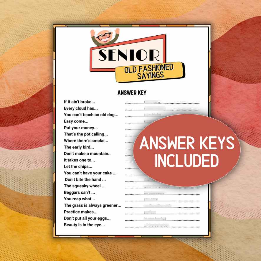 printable old fashioned sayings for seniors