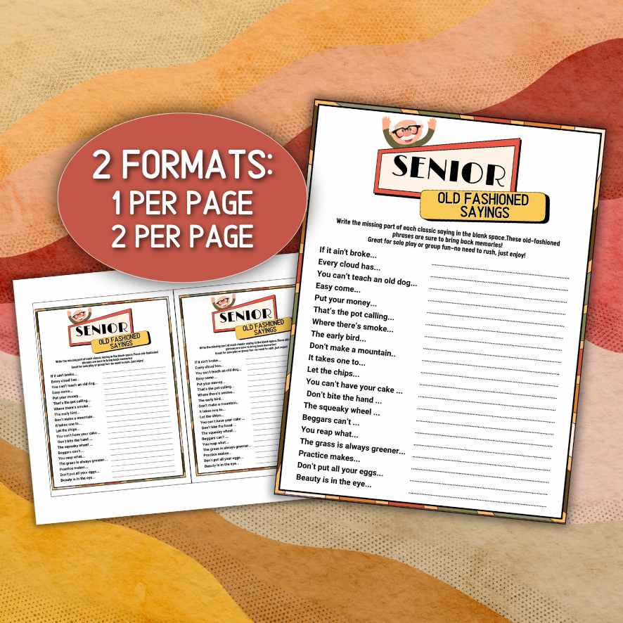 printable games for seniors with answers