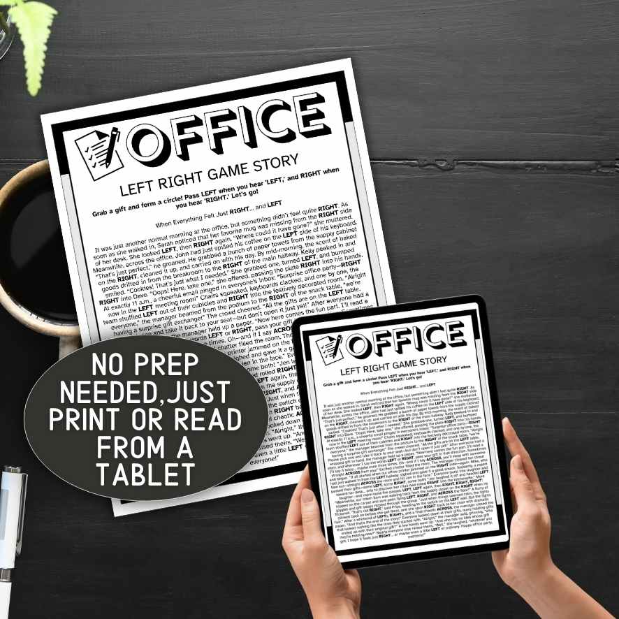 left right story game for office party