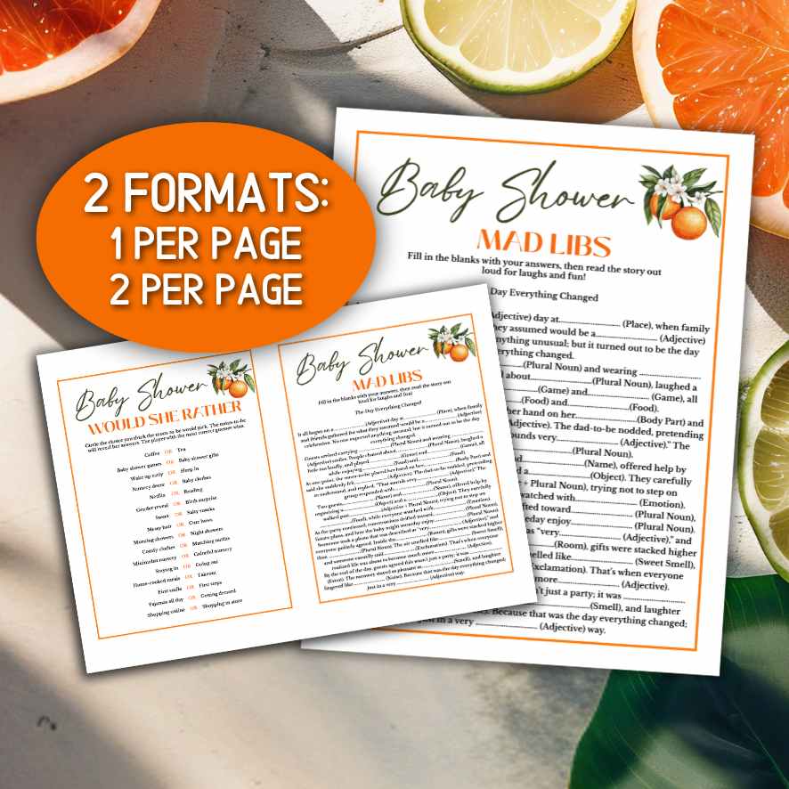 baby shower printable games