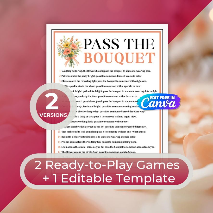 pass the bouquet wedding game printable