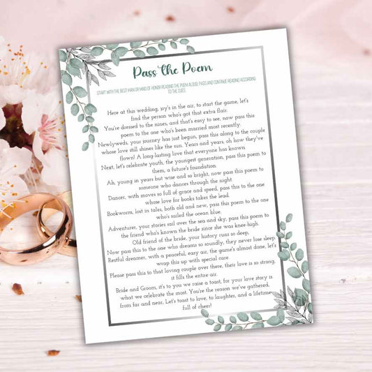 pass the poem bridal shower game