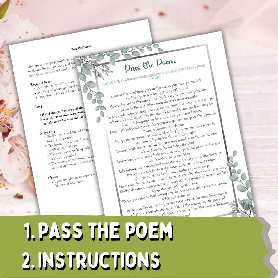 pass the gift game poem for bridal shower