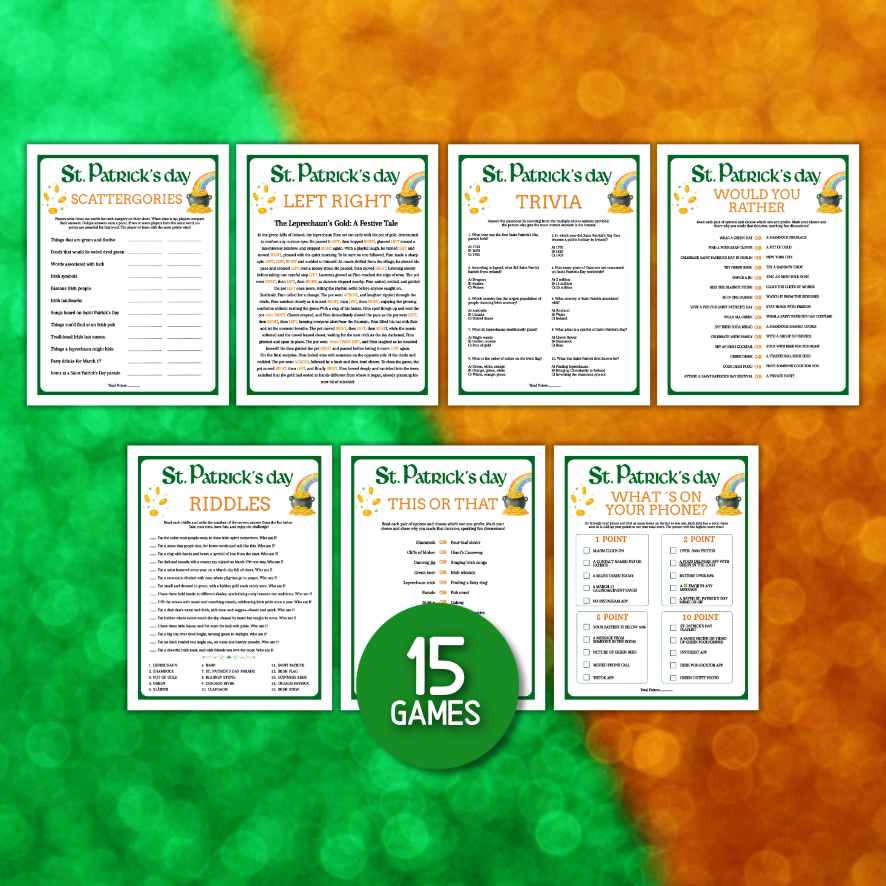 st patrick´s day games printable