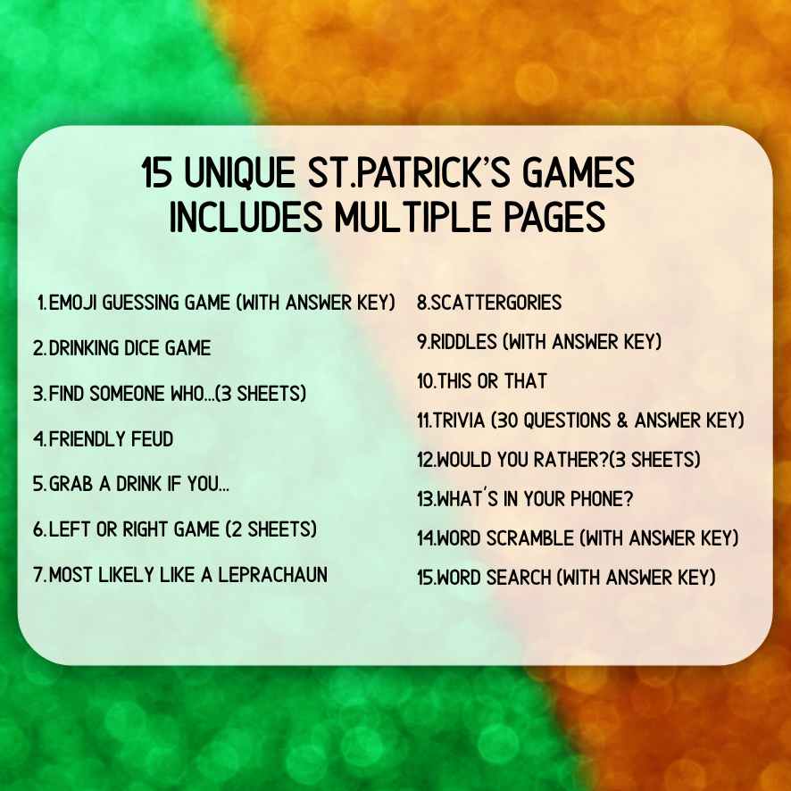 15 Irish game pack