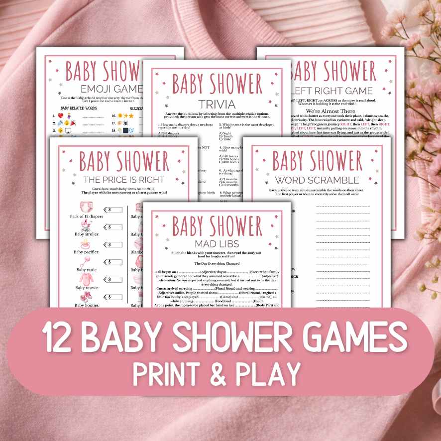 baby shower games printable pink