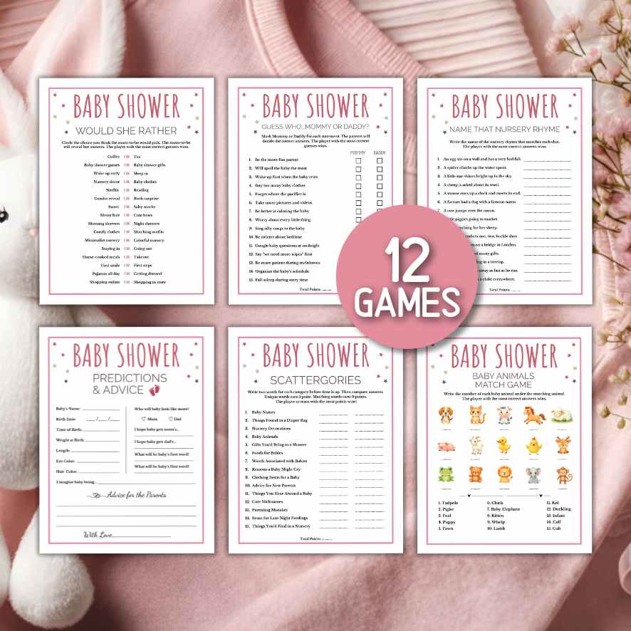girl baby party game bundle