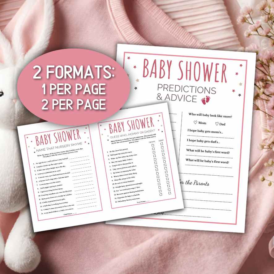 baby shower games pink

