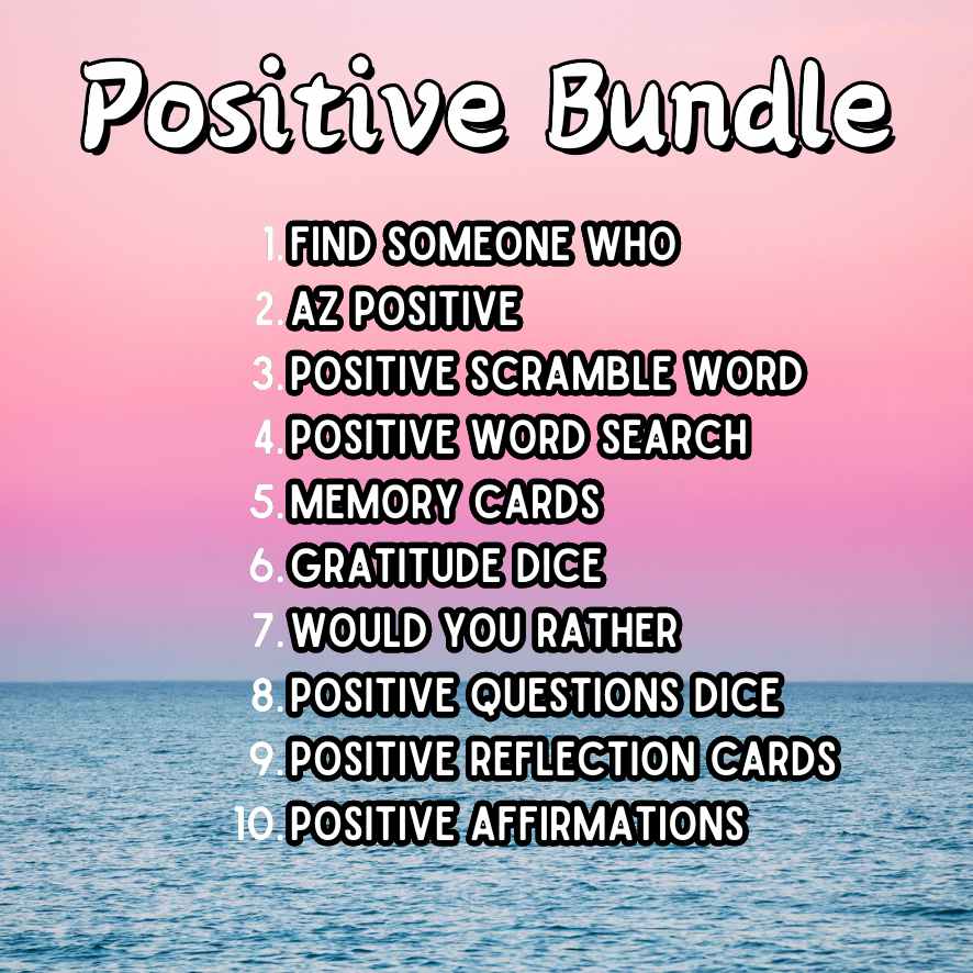Think Positive Game POSITIVE MIND ACTIVITY PACK – The Game Room