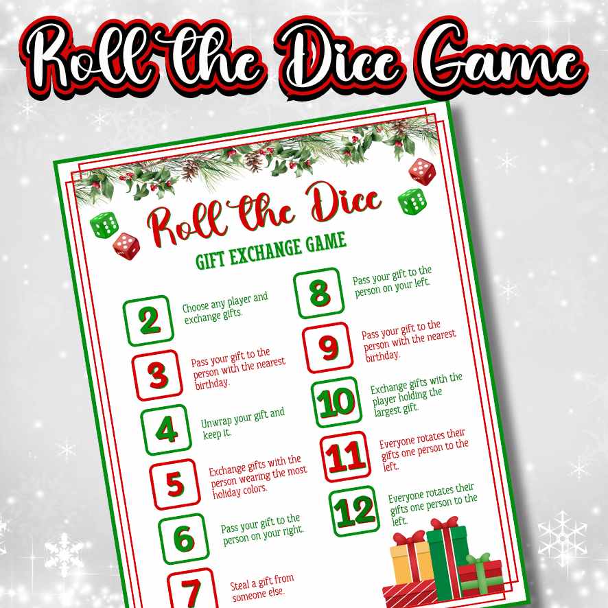 CHRISTMAS DICE GAME PRINTABLE The Game Room