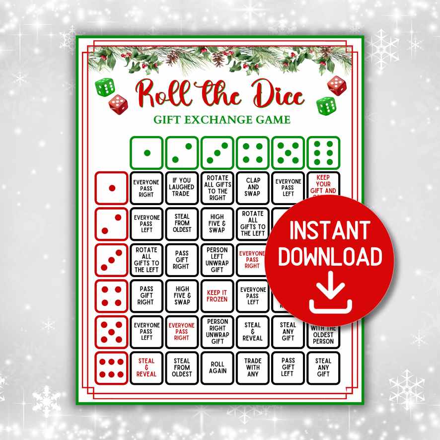 christmas roll the dice game

