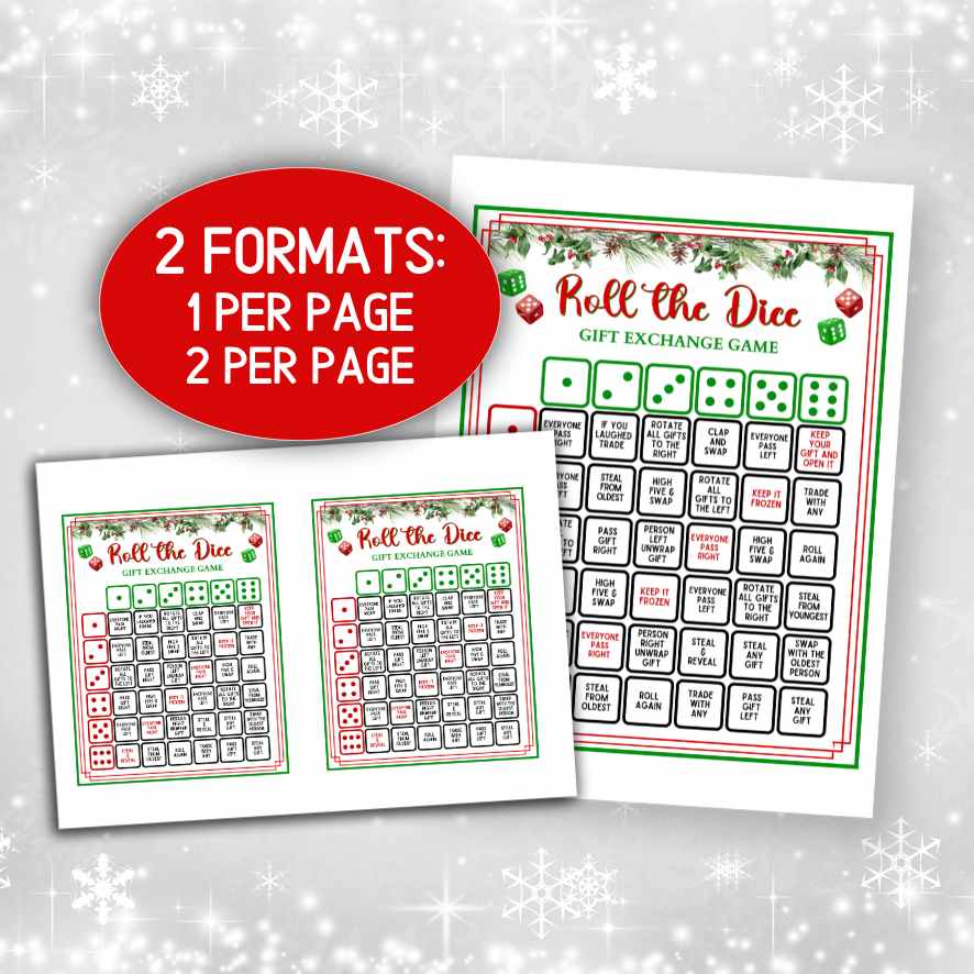 holiday gift exchange dice game

