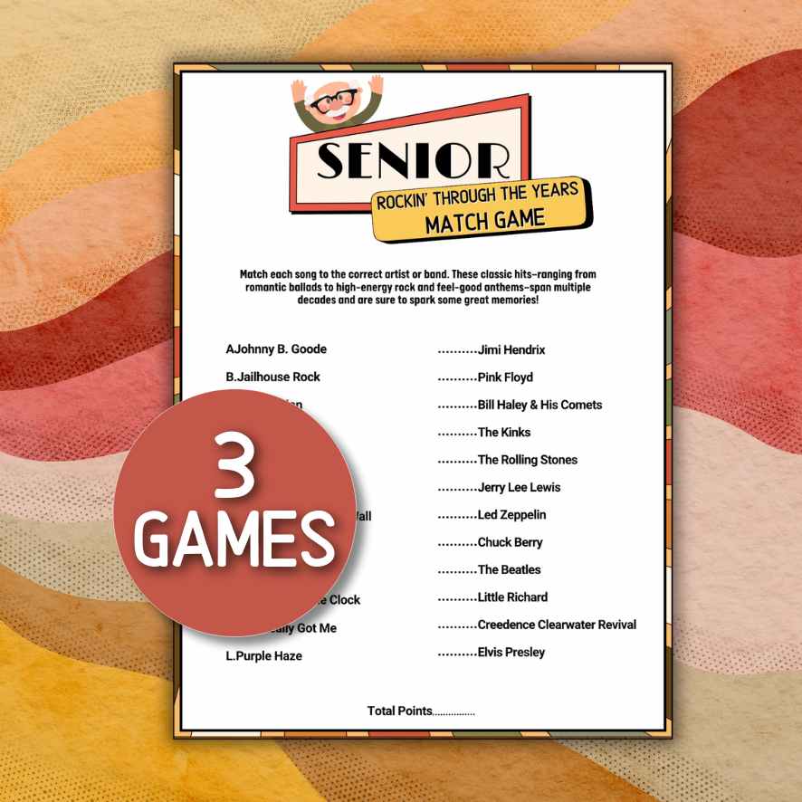 match the song game for seniors with answers
