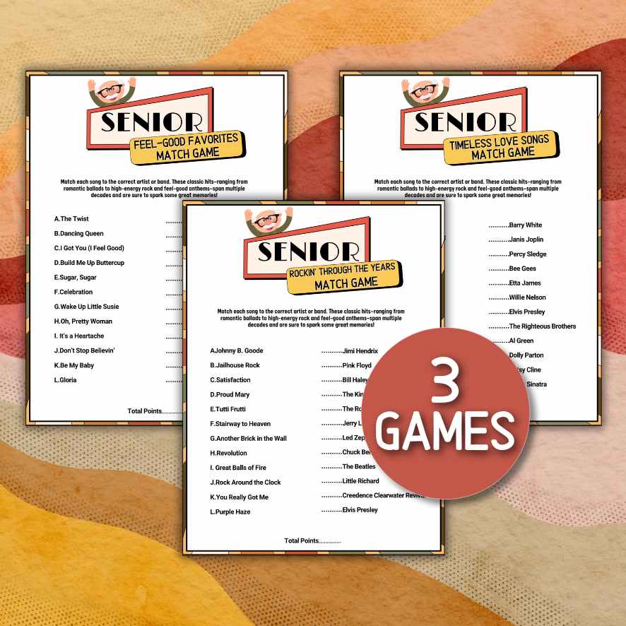 Senior music match game