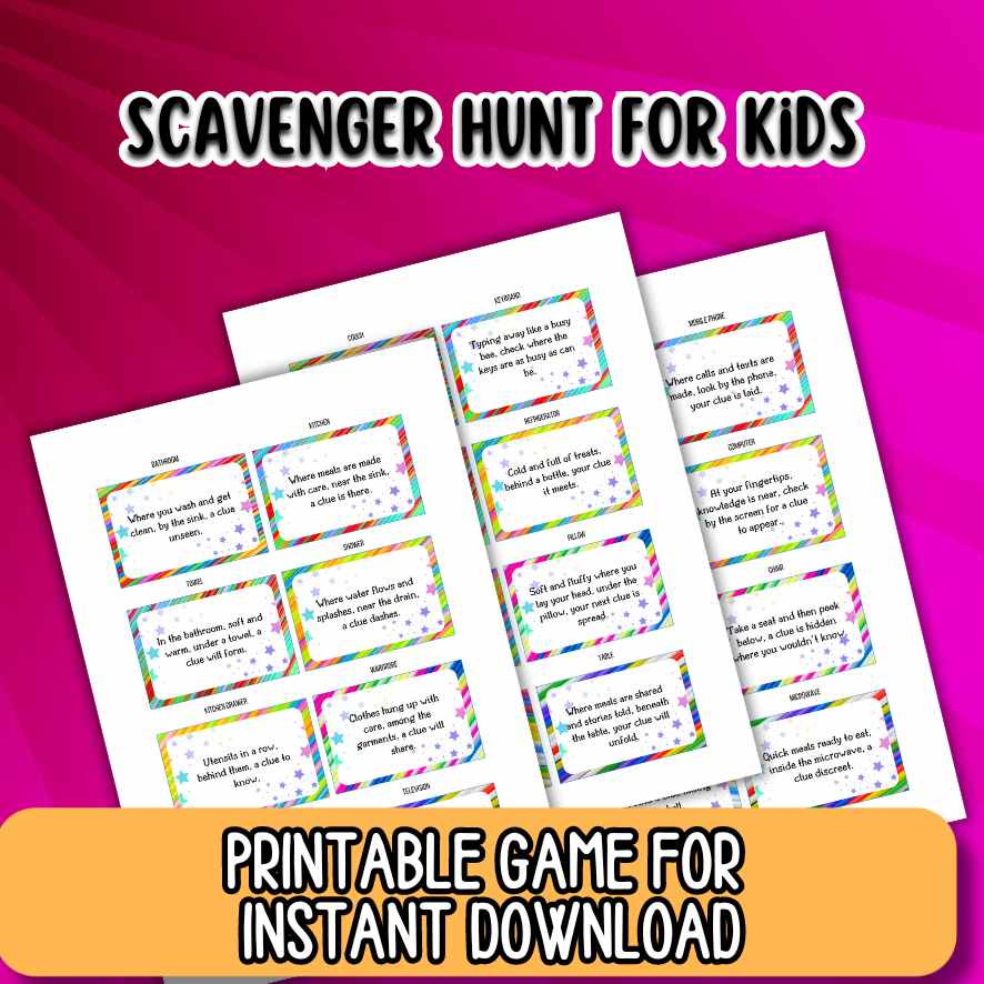 indoor and outdoor scavenger hunt