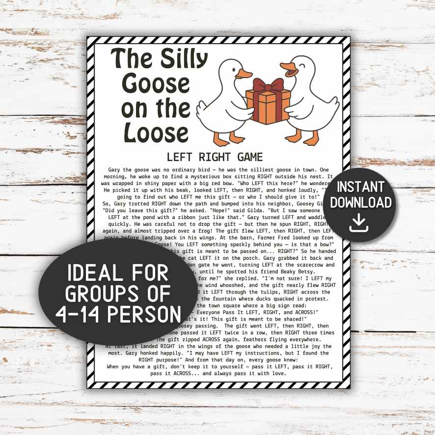 silly goose left right game