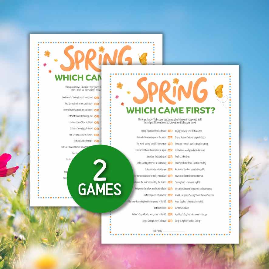 spring which came first game printable