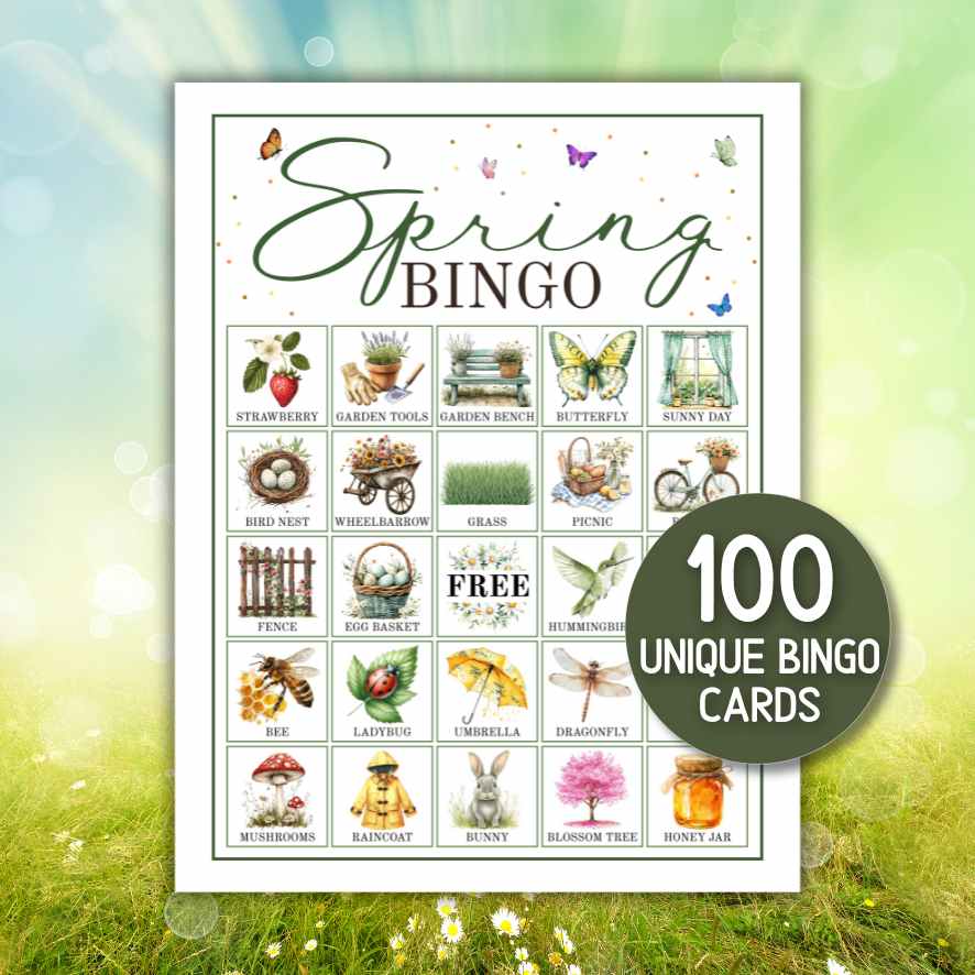 spring bingo 100 for adults

