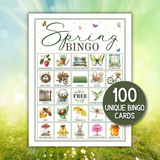spring bingo 100 for adults

