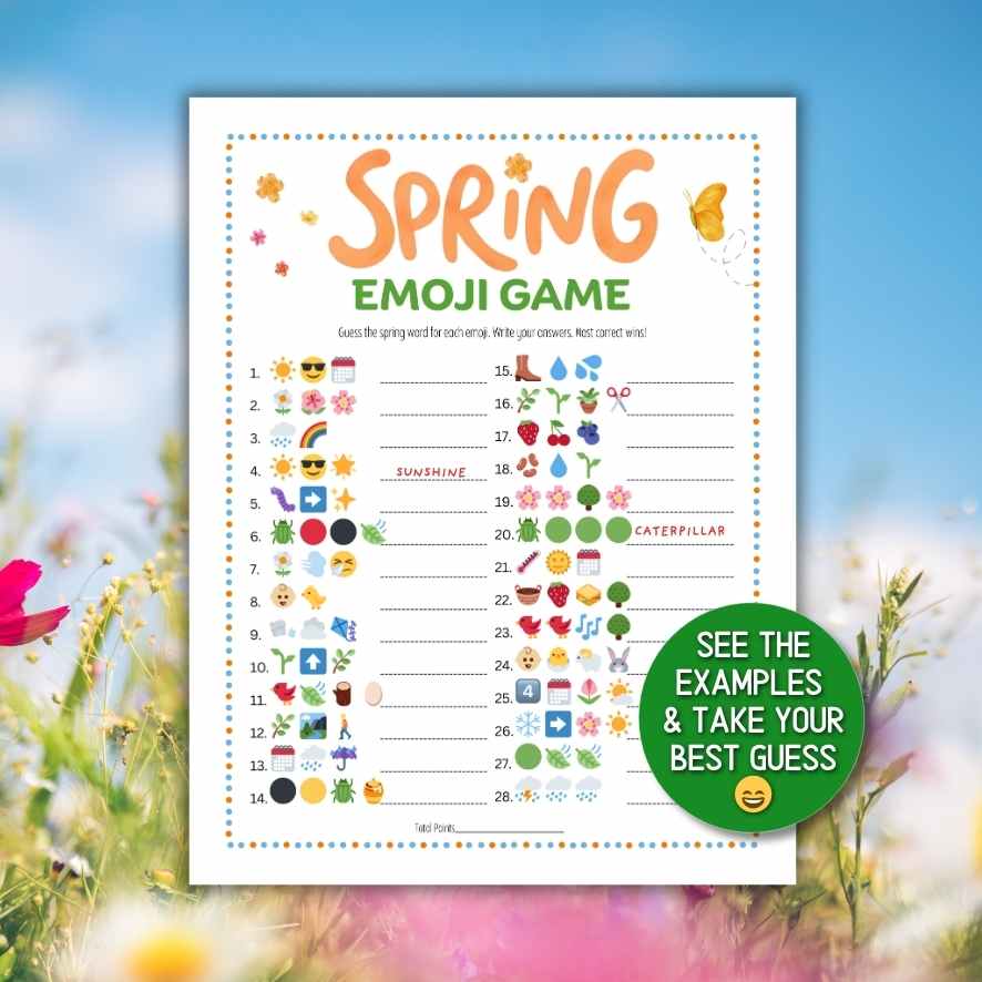 Spring Emoji Riddles SPRING EMOJI GAME PRINTABLE β The Game Room