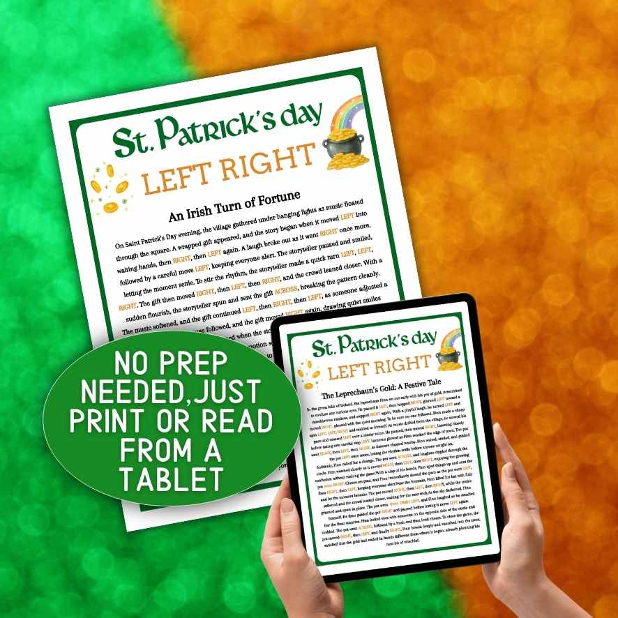 st patrick's day left or right game printable

