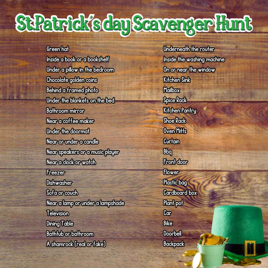 st patrick's day treasure hunt for kids

