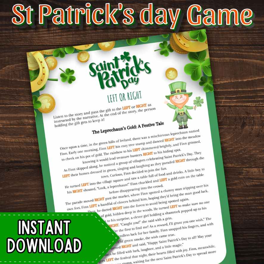 st patrick´s day right left game