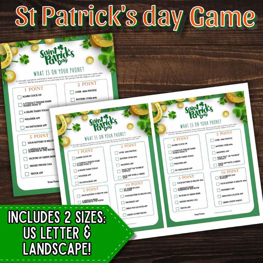 what's on your phone game st patrick's day