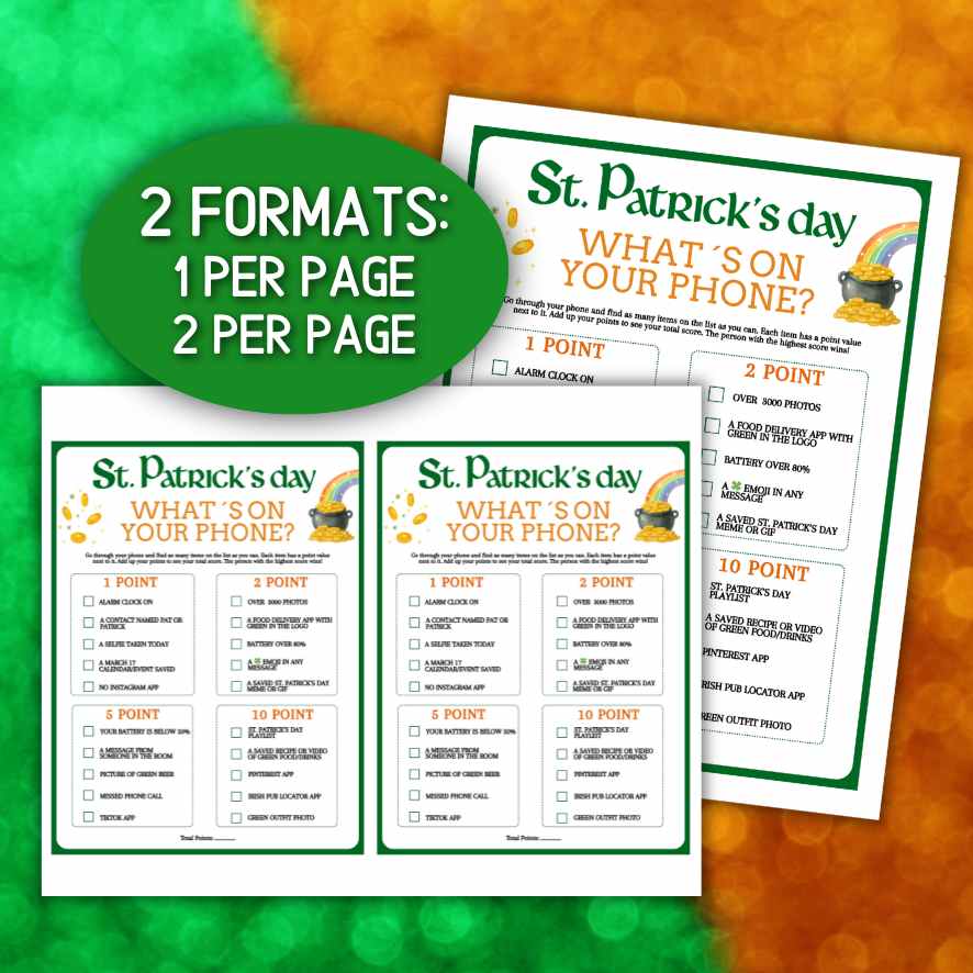 st patricks day phone game

