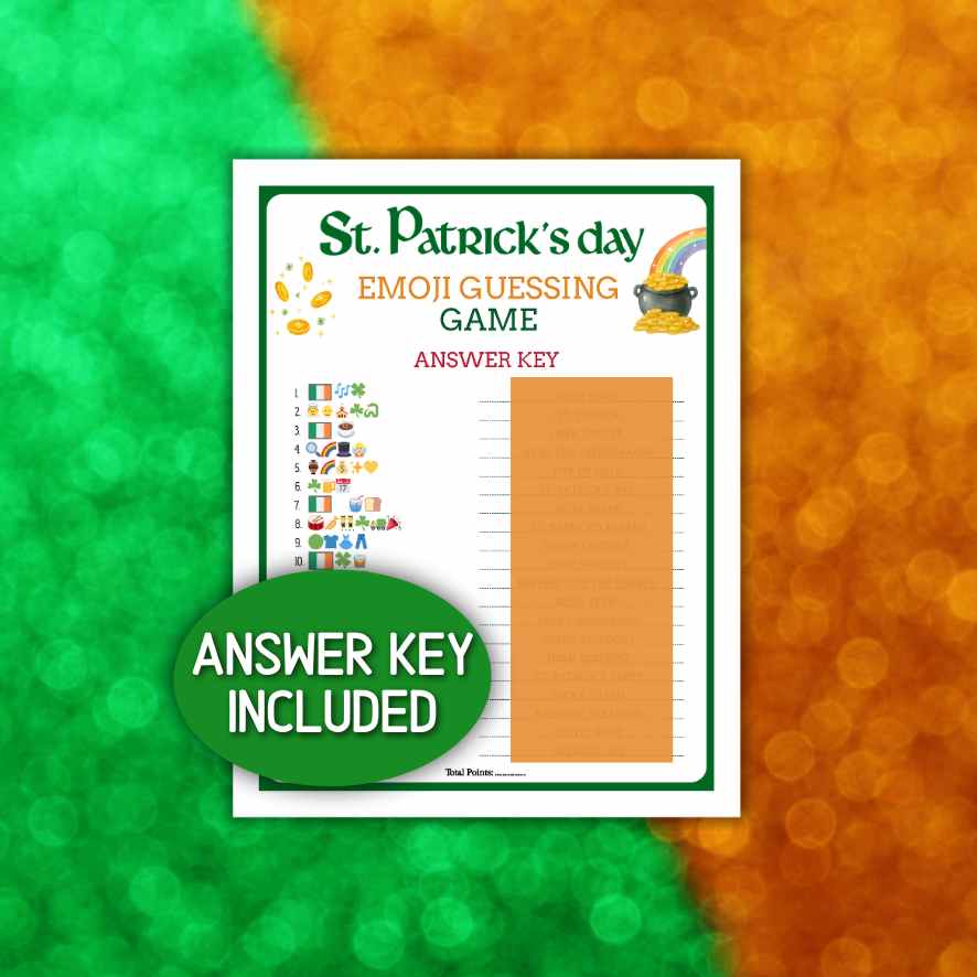 st. patrick´s day emoji game with answers

