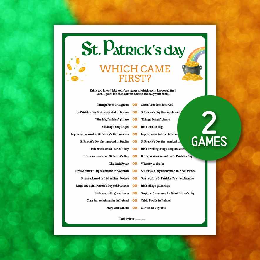 st patricks which came first game