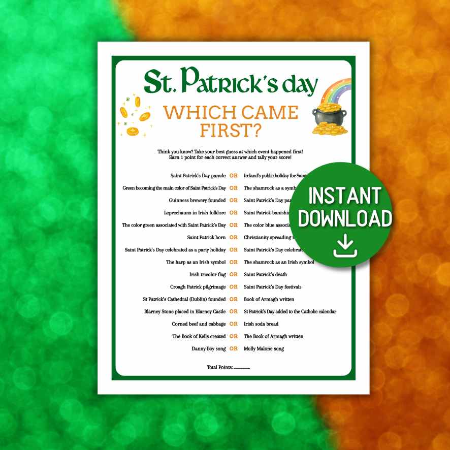 St Patrick’s Day trivia game