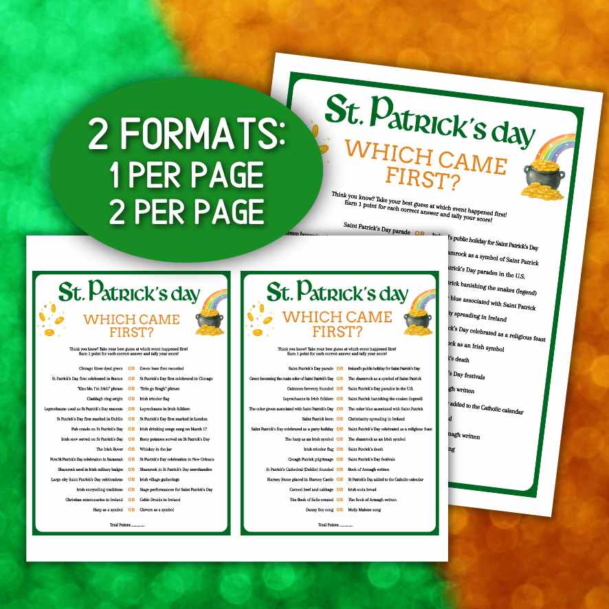 St Patricks Day classroom printable