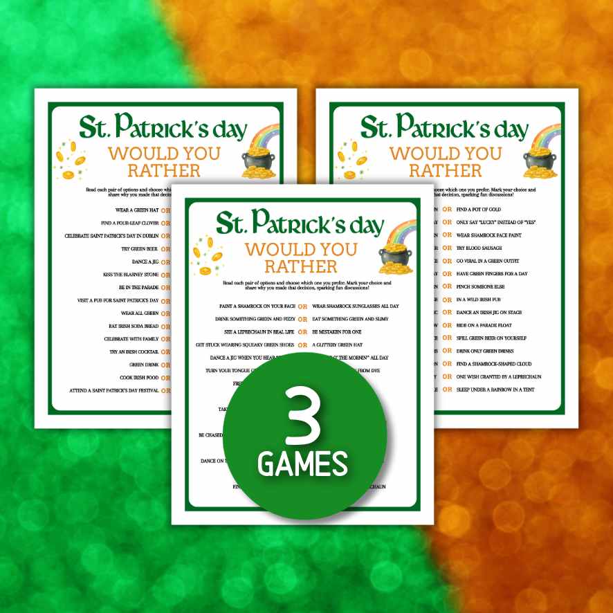 st patricks day would you rather game

