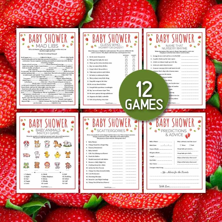 strawberry baby shower game

