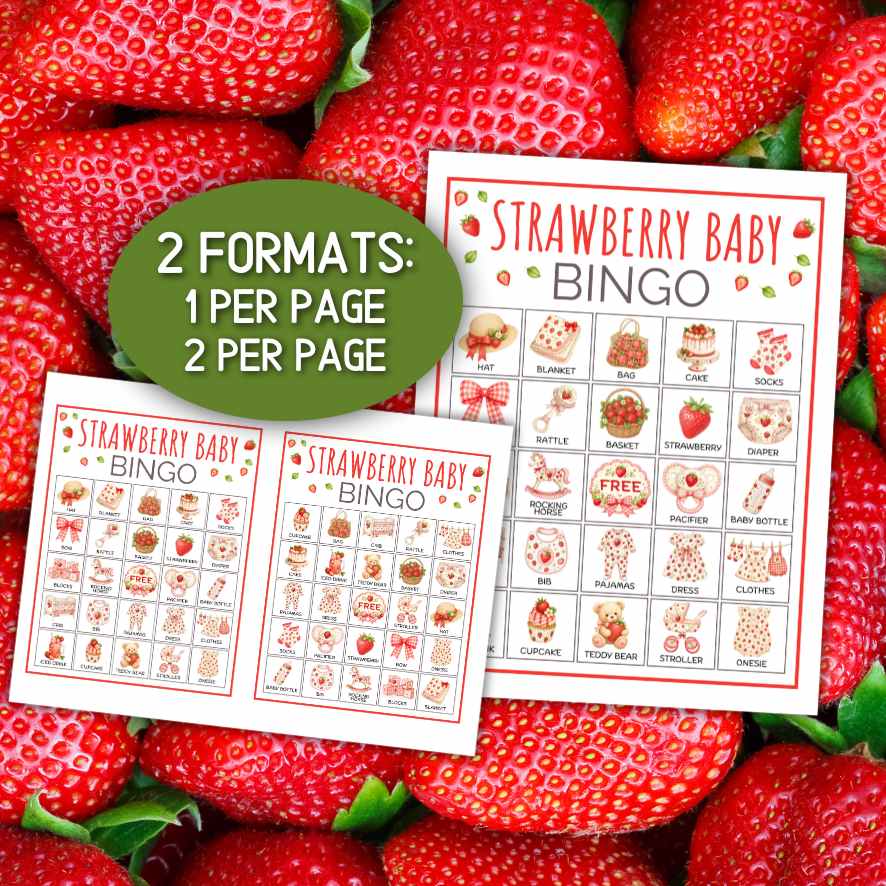 baby girl shower bingo cards