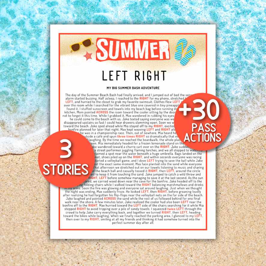summer left right game printable