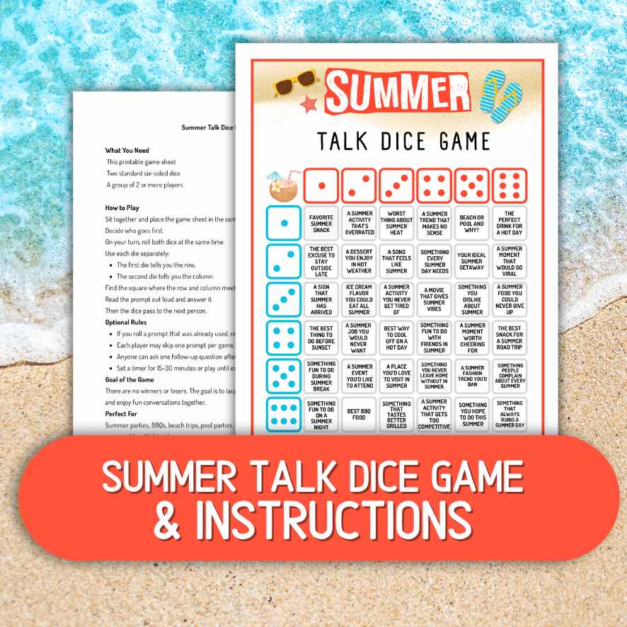 summer talk dice game