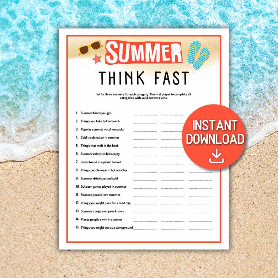 summer vacation game